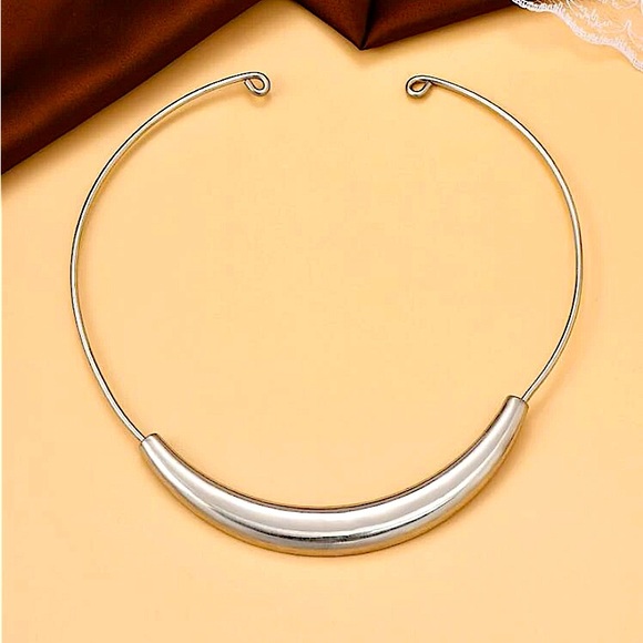 Silver Cuff Solid Choker - Picture 4 of 4
